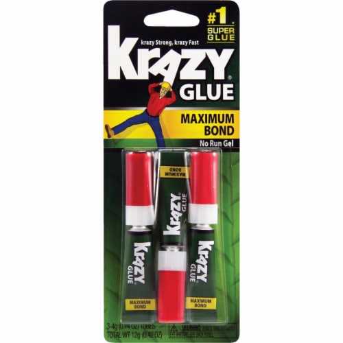 Krazy Glue 0.14 Oz. Maximum Bond Super Glue Gel (3-Pack) KG48812 Perspective: front