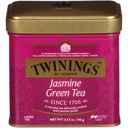 Twinings Of London Jasmine Green Tea Loose Tea Tin Perspective: front