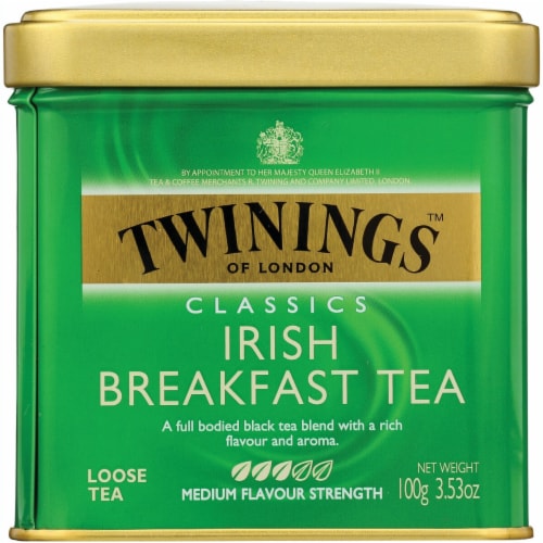 Twinings Irish Breakfast - Loose Tea 3.53 oz Can Perspective: front