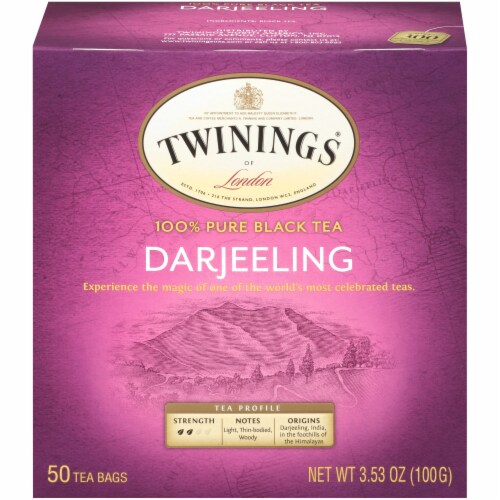 Twinings Of London Darjeeling Pure Black Tea Bags Perspective: front