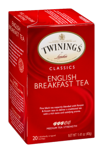 Twinings Classics English Breakfast Tea Bags Perspective: front