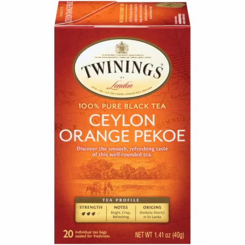 Twinings Of London Ceylon Orange Pekoe Pure Black Tea Bags Perspective: front