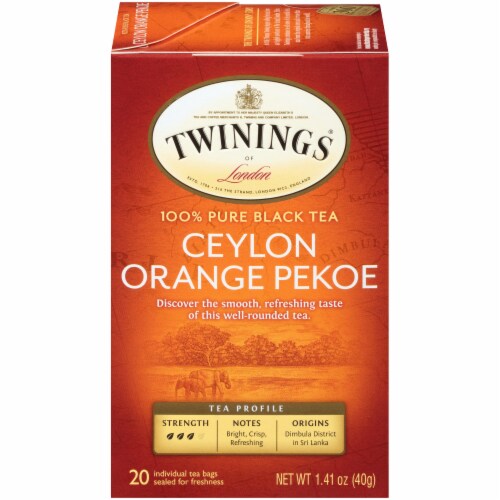 Twinings Of London Ceylon Orange Pekoe Pure Black Tea Bags Perspective: front