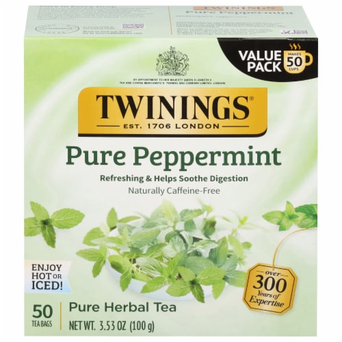 Twinings® of London Pure Peppermint Herbal Tea Perspective: front