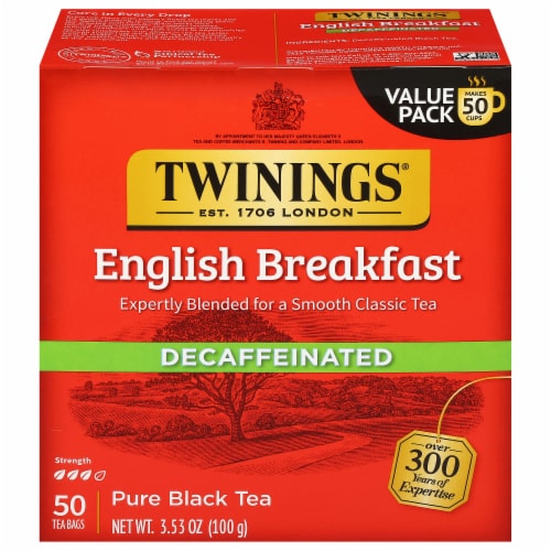 Twinings® of London English Breakfast Decaffeinated Black Tea Bags Perspective: front