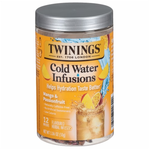 Twinings of London® Cold Infuse Passionfruit Mango & Blood Orange Cold Water Enhancer Perspective: front