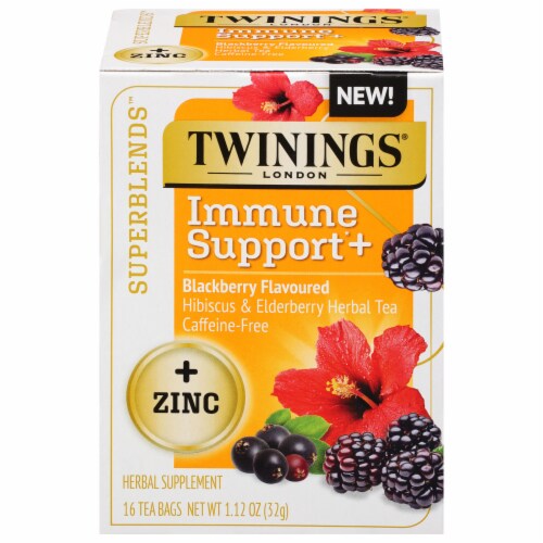 Twinings® Londin Immue Support+ Blackberry Flavored Tea Bags Perspective: front