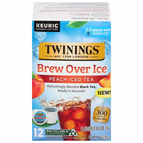 Twinnings® Brew Over Ice Peach Ice Tea Perspective: front