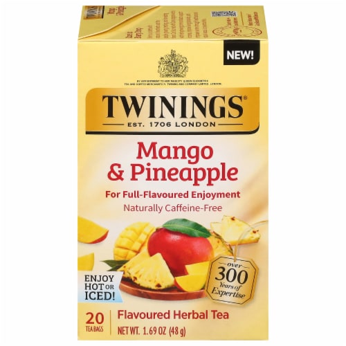 Twinnings® Mango & Pineapple Herbal Tea Bags Perspective: front