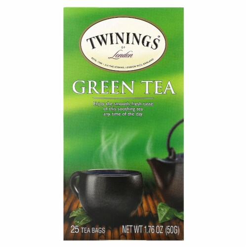 Twinings Green Tea 25 Tea Bags - 1.76 oz (50 g) Perspective: front