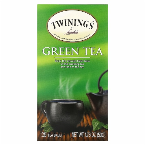 Twinings Green Tea 25 Tea Bags - 1.76 oz (50 g) Perspective: front