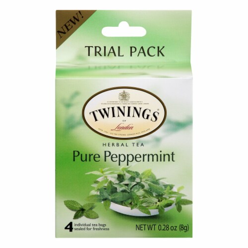 Twinings of London Pure Peppermint Herbal Tea Bags Perspective: front