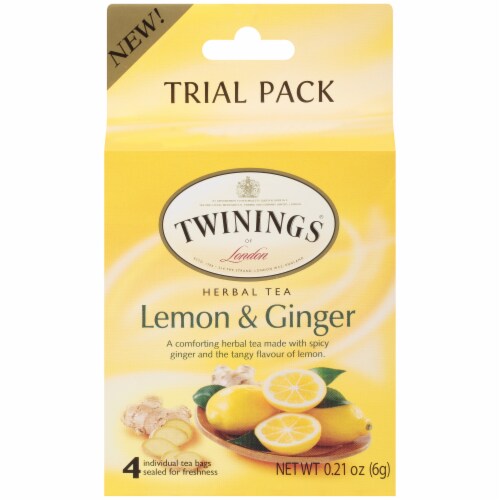 Twinings of London® Lemon & Ginger Herbal Tea Bags Perspective: front