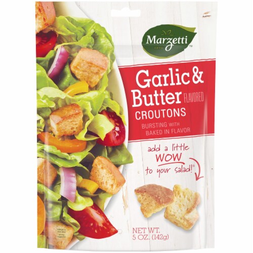Marzetti Baked Croutons Garlic and Butter 5 oz (Pack of 6) Perspective: front