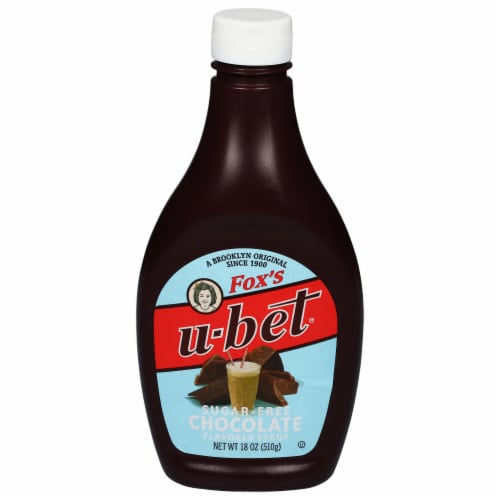 Fox's U-Bet Sugar Free Chocolate Syrup Perspective: front