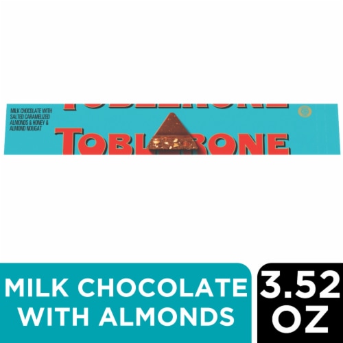 Toblerone Milk Chocolate Bar With Honey And Almond Nougat, 3.53 oz