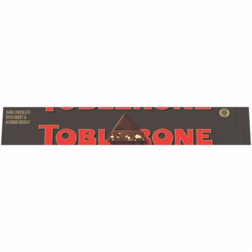 Toblerone Dark Chocolate Bar With Honey And Almond Nougat Perspective: front