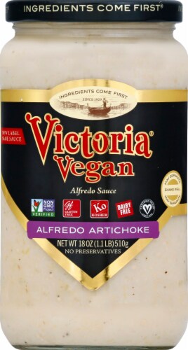 Victoria® Vegan Artichoke Pesto Alfredo Sauce Perspective: front
