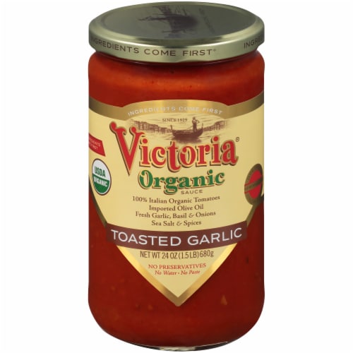 Victoria Organic Toasted Garlic Sauce Perspective: front