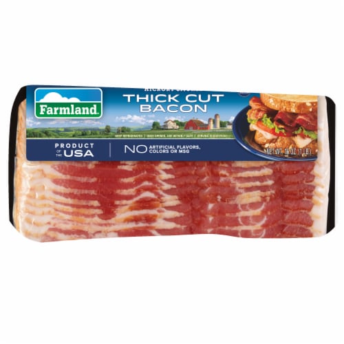 Farmland Naturally Hickory Smoked Thick Cut Sliced Bacon Perspective: front