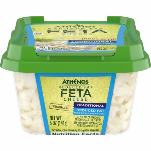 Athenos Traditional Crumbled Feta Cheese with Reduced Fat Perspective: front