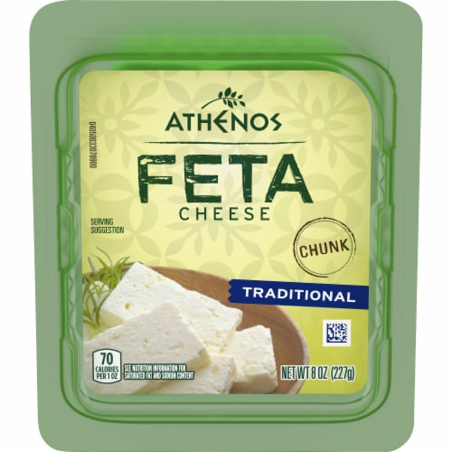 Athenos Traditional Feta Cheese Chunk Perspective: front
