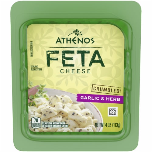 Athenos Garlic & Herb Crumbled Feta Cheese Perspective: front