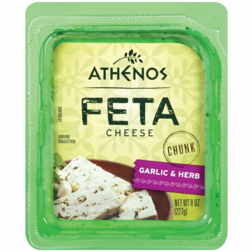 Athenos Garlic & Herb Chunk Feta Cheese Perspective: front