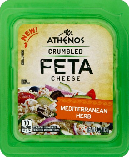 Athenos Mediterranean Herb Crumbled Feta Cheese Perspective: front