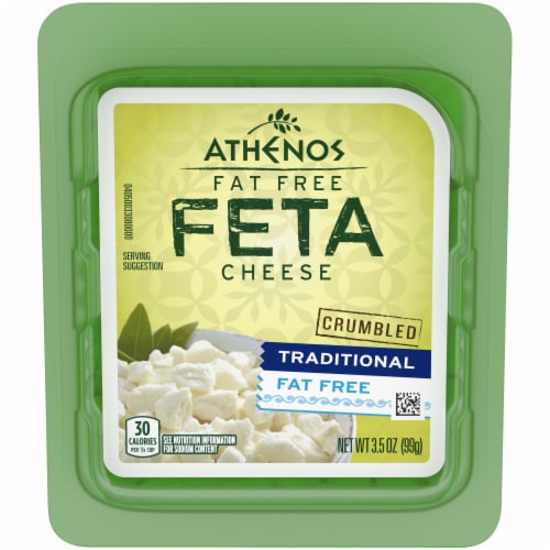 Athenos Traditional Crumbled Fat Free Feta Cheese Perspective: front