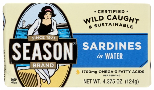 Season Brand Imported Sardines in Water Perspective: front