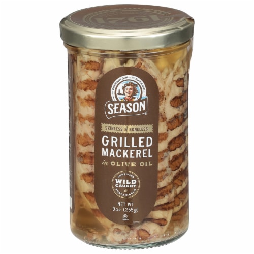 Seasons Boneless/Skinless Grilled Mackerel in Olive Oil Perspective: front