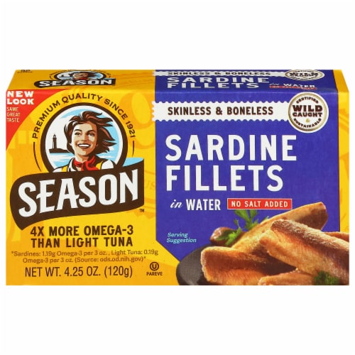 Season Brand Skinless & Boneless No Salt Added Sardines in Water