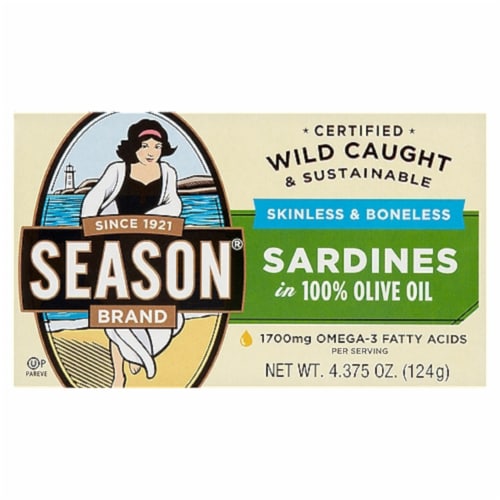 Season Brand Skinless & Boneless Sardines in 100% Olive Oil