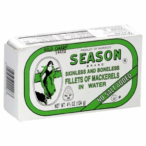Season Brand® Skinless & Boneless Fillets of Mackerels in Water Perspective: front