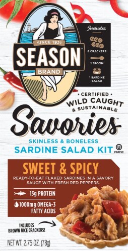 Season Brand Savories Sweet & Spicy Sardine Salad Kit Perspective: front