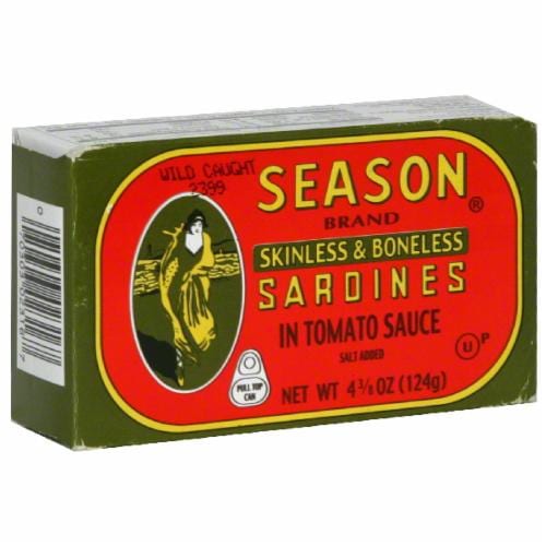 Season Skinless & Boneless Wild Caught Sardines in Tomato Sauce Perspective: front