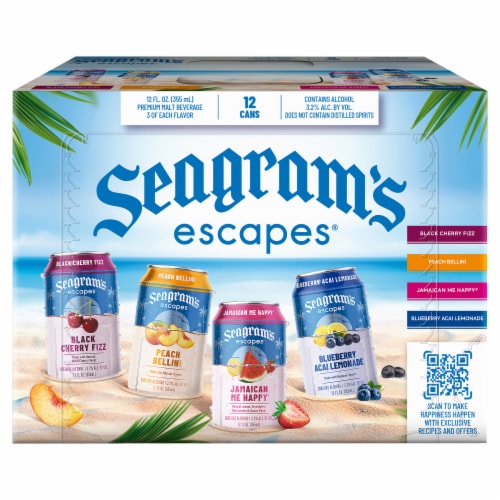 Seagram's Escapes® Premium Malt Beverage Cooler Variety Pack Perspective: front