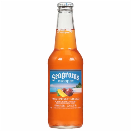 Seagram's Escapes Passionfruit Mango Cooler Single Bottle Perspective: front