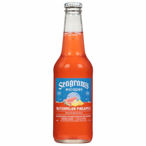 Seagram's Escapes Pink Pineapple Passion Flavored Hard Beverage Single Bottle Perspective: front