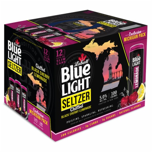Labatt Blue Light Black Cherry Lemonade Hard Seltzer Perspective: front