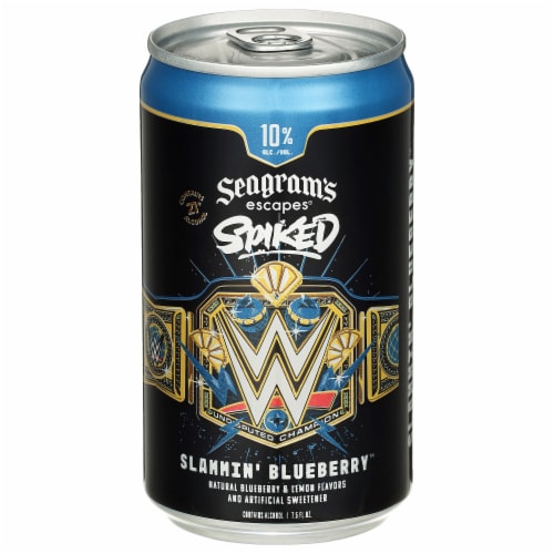 Seagram's Escapes Spiked Slammin' Blueberry Alcoholic Beverage Single Can Perspective: front