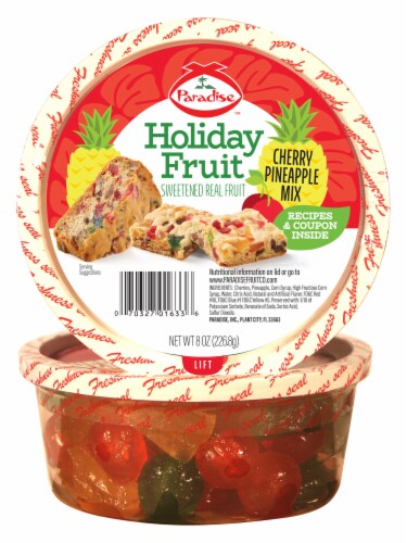 Paradise Cherry Pineapple Mix Holiday Fruit Perspective: front