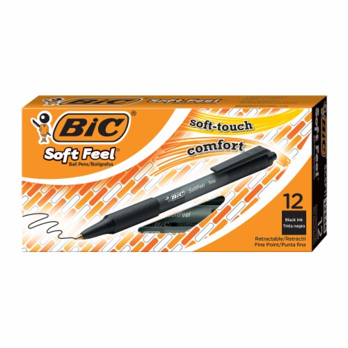 BIC Soft Feel Clic Pens - Black Perspective: front