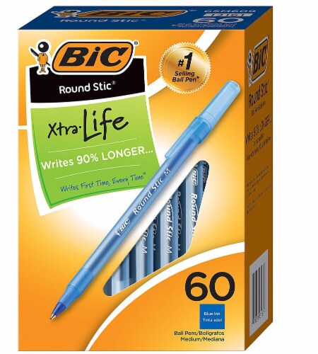Bic  Round Stic® Xtra-Life Ball Pens Blue Perspective: front