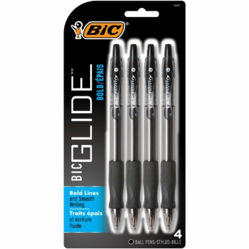 BIC® Glide™ Black Ball Pens 4 PK Perspective: front