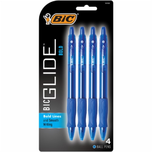 BIC® Atlantis Glide Bold Pens - Blue Perspective: front