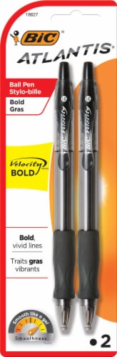 BIC Velocity Bold Retractable Ball Pen Bold Point (1.6mm) Black 2-Count 