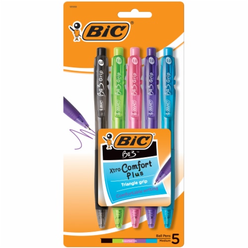 BIC BU3 Grip Medium Ball Point Pens - Assorted Perspective: front