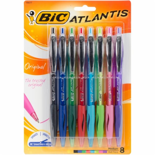 BIC Atlantis Original Retractable Ballpoint Pens - Assorted, 8 pk - QFC